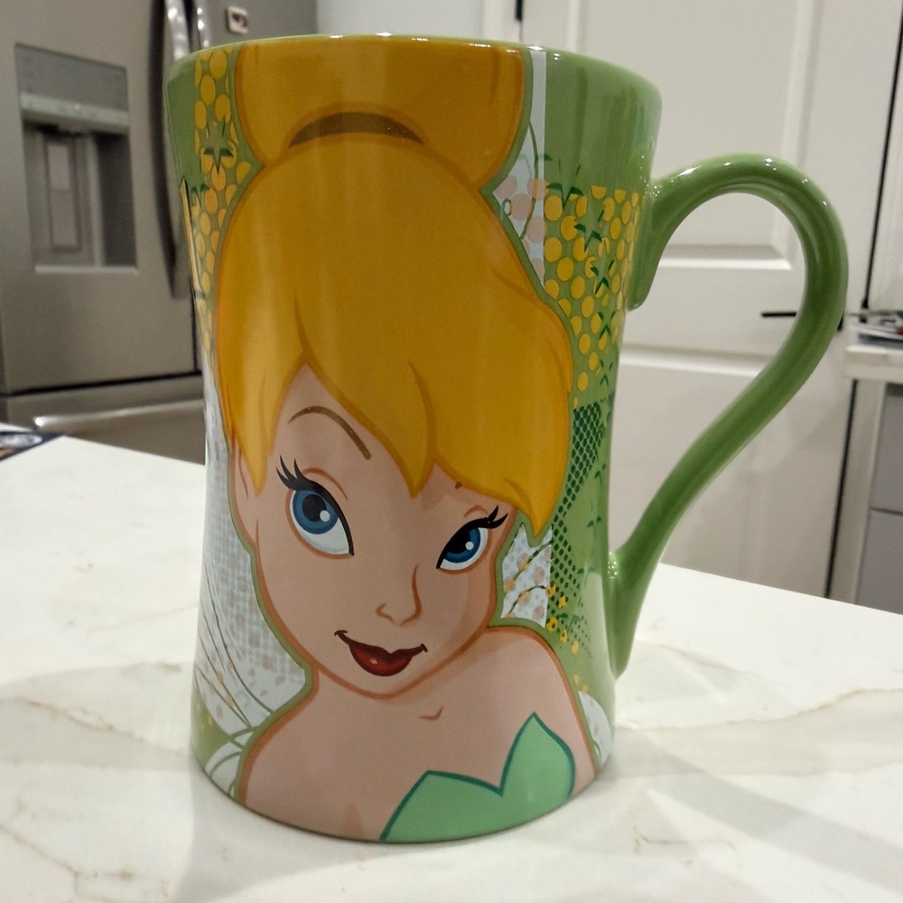 Disney Tinker Bell Mug with Green and Yellow Accents